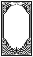 Deco Elegance Black Vector Logo Design with Art Deco Frame Glamorous Lines Sleek Icon Showcasing Art Deco Frame in Vector