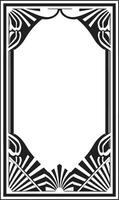 Deco Elegance Black Vector Logo Design with Art Deco Frame Glamorous Lines Sleek Icon Showcasing Art Deco Frame in Vector