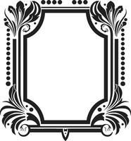 Deco Elegance Black Vector Logo Design with Art Deco Frame Glamorous Lines Sleek Icon Showcasing Art Deco Frame in Vector