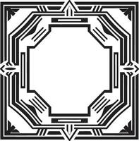 Glamorous Lines Sleek Icon Showcasing Art Deco Frame in Vector Vintage Opulence Black Emblem Featuring Art Deco Frame Design