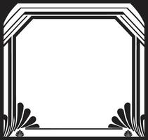 Deco Elegance Sleek Vector Logo Design with Art Deco Frame Glamorous Lines Black Icon Showcasing Art Deco Frame in Vector