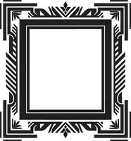 Deco Elegance Sleek Vector Logo Design with Art Deco Frame Glamorous Lines Black Icon Showcasing Art Deco Frame in Vector