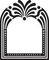 Luxury Fusion Sleek Vector Logo Design with Art Deco Frame Artistry Unveiled Black Emblem Showcasing Art Deco Frame in Monochrome