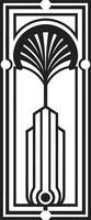 simetría refinado negro icono con vector logo de Arte deco marco deco esencia monocromo emblema presentando Arte deco marco en vector