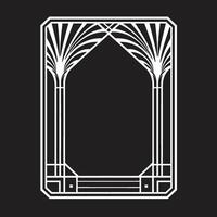 Clásico opulencia elegante vector logo presentando Arte deco marco diseño eterno belleza negro emblema con Arte deco marco en monocromo