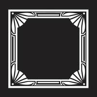 arte desvelado negro emblema exhibiendo Arte deco marco en monocromo elegante patrimonio vector logo de elegante negro icono con Arte deco marco