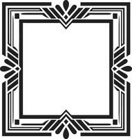 Deco Elegance Black Emblem Featuring Art Deco Frame in Vector Glamorous Lines Monochromatic Vector Logo with Art Deco Frame