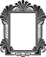 Symmetry Refined Sleek Vector Logo of Art Deco Frame Deco Essence Monochromatic Emblem Showcasing Art Deco Frame in Vector