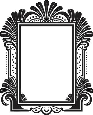 Symmetry Refined Sleek Vector Logo of Art Deco Frame Deco Essence Monochromatic Emblem Showcasing Art Deco Frame in Vector
