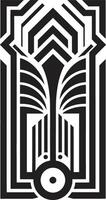 Luxury Fusion Vector Logo Design of Elegant Black Icon with Art Deco Frame Artistry Unveiled Monochromatic Emblem with Art Deco Frame in Vector