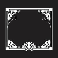 Artistry Unveiled Monochromatic Emblem with Art Deco Frame in Vector Chic Heritage Sleek Vector Logo Illustrating Art Deco Frame in Black