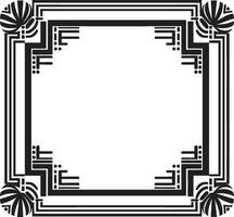 Chic Heritage Sleek Vector Logo Illustrating Art Deco Frame in Black Symmetry Refined Black Icon with Vector Logo of Art Deco Frame