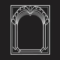 Deco Elegance Black Emblem Featuring Art Deco Frame in Vector Glamorous Lines Monochromatic Vector Logo with Art Deco Frame