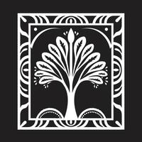 Glamour Unveiled Chic Vector Logo Design with Black Art Deco Frame Eternal Beauty Sleek Icon Illustrating Art Deco Frame in Black