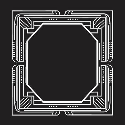 Glamorous Lines Elegant Vector Logo Featuring Art Deco Frame Design Vintage Opulence Monochromatic Emblem with Art Deco Frame in Vector