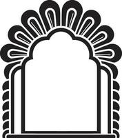 Deco Elegance Black Emblem Featuring Art Deco Frame in Vector Glamorous Lines Monochromatic Vector Logo with Art Deco Frame