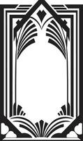 Glamorous Lines Elegant Vector Logo Featuring Art Deco Frame Design Vintage Opulence Monochromatic Emblem with Art Deco Frame in Vector