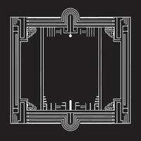 Glamorous Lines Elegant Vector Logo Featuring Art Deco Frame Design Vintage Opulence Monochromatic Emblem with Art Deco Frame in Vector