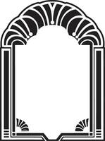 Clásico opulencia pulcro icono ilustrando Arte deco marco en negro eterno belleza vector logo diseño con Arte deco marco en negro