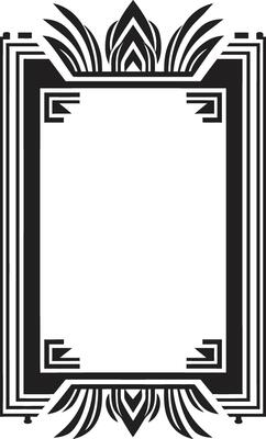 Symmetry Refined Sleek Vector Logo of Art Deco Frame Deco Essence Monochromatic Emblem Showcasing Art Deco Frame in Vector
