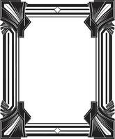 Glamorous Lines Elegant Vector Logo Featuring Art Deco Frame Design Vintage Opulence Monochromatic Emblem with Art Deco Frame in Vector