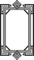 Deco Elegance Black Emblem Featuring Art Deco Frame in Vector Glamorous Lines Monochromatic Vector Logo with Art Deco Frame