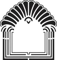 Deco Elegance Sleek Icon Showcasing Art Deco Frame in Vector Glamorous Lines Elegant Vector Logo Featuring Art Deco Frame Design