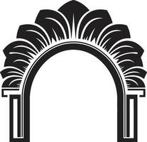 Chic Heritage Black Emblem with Art Deco Frame in Monochrome Symmetry Refined Sleek Vector Logo of Art Deco Frame