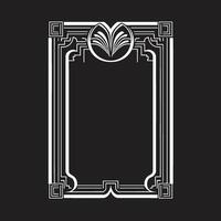 Symmetry Refined Monochromatic Emblem with Art Deco Frame in Vector Deco Essence Sleek Vector Logo Design of Black Art Deco Frame