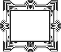 Deco Essence Monochromatic Emblem Showcasing Art Deco Frame in Vector Eternal Glamour Black Vector Logo with Art Deco Frame Design