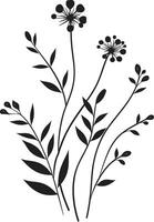 esculpido pétalos elegante negro icono ilustrando botánico diseño susurros de naturaleza vector logo diseño con negro botánico florales