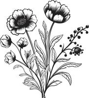 susurros de naturaleza vector logo diseño con negro botánico florales floral elegancia negro vector logo diseño con botánico floraciones