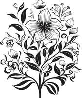 infinito flores monocromo emblema con vector logo en negro eterno pétalos elegante negro icono exhibiendo botánico florales