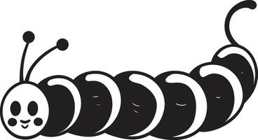 Natures Progression Elegant Monochrome Emblem for Caterpillar Icon Creeping Chic Sleek Vector Logo Design for Stylish Caterpillar