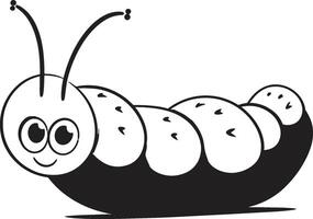 Natures Progression Elegant Monochrome Emblem for Caterpillar Icon Creeping Chic Sleek Vector Logo Design for Stylish Caterpillar