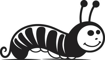 Creeping Chic Sleek Vector Logo Design for Stylish Caterpillar Caterpillar Couture Monochrome Icon in Natures Evolution