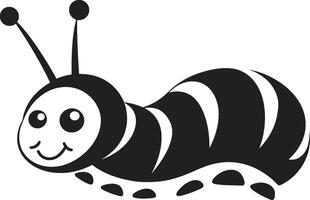 Caterpillar Couture Monochrome Icon in Natures Evolution Metamorphosis Magic Chic Vector Logo for Caterpillar Transformation