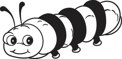 Creeping Chic Sleek Vector Logo Design for Stylish Caterpillar Caterpillar Couture Monochrome Icon in Natures Evolution