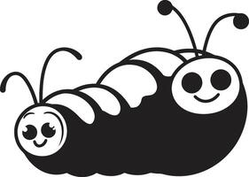 Caterpillar Couture Monochrome Icon in Natures Evolution Metamorphosis Magic Chic Vector Logo for Caterpillar Transformation