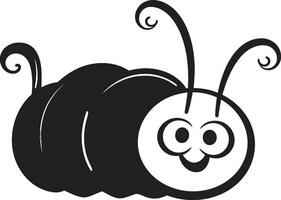 Natures Progression Elegant Monochrome Emblem for Caterpillar Icon Creeping Chic Sleek Vector Logo Design for Stylish Caterpillar