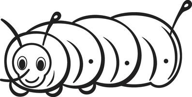 Silk Trail Elegance Black Icon Illustrating Caterpillar Evolution Natures Progression Elegant Monochrome Emblem for Caterpillar Icon vector