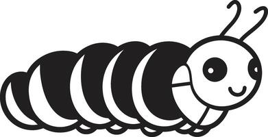 Creeping Chic Sleek Vector Logo Design for Stylish Caterpillar Caterpillar Couture Monochrome Icon in Natures Evolution