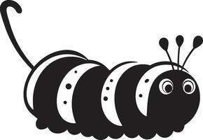 Inch by Inch Elegance Chic Black Vector Logo for Caterpillar Icon Crawl to Elegance Sleek Caterpillar Emblem in Monochromatic Design