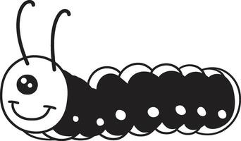 Caterpillar Couture Monochrome Icon in Natures Evolution Metamorphosis Magic Chic Vector Logo for Caterpillar Transformation