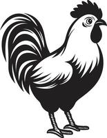 Clucking Elegance Monochrome Emblem Illustrating Chicken Harmony Hen House Chic Elegant Black Icon with Vector Chicken Design