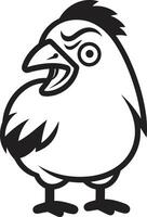 Cluck and Charm Monochrome Chicken Icon in Sleek Design Coop Couture Sleek Black Vector Logo Design for Chicken Bliss