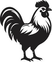 Poultry Pizzazz Elegant Black Icon with Vector Chicken Design Cluck and Charm Monochrome Chicken Icon in Sleek Design