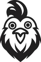 Eggquisite Elegance Chic Monochrome Chicken Emblem in Black Poultry Panache Elegant Black Icon with Vector Chicken Design