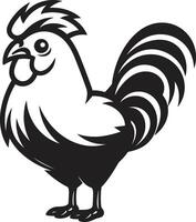 Poultry Panache Elegant Black Icon with Vector Chicken Design Clucking Classics Monochrome Emblem Illustrating Chicken Harmony
