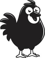 Eggquisite Elegance Chic Monochrome Chicken Emblem in Black Poultry Panache Elegant Black Icon with Vector Chicken Design